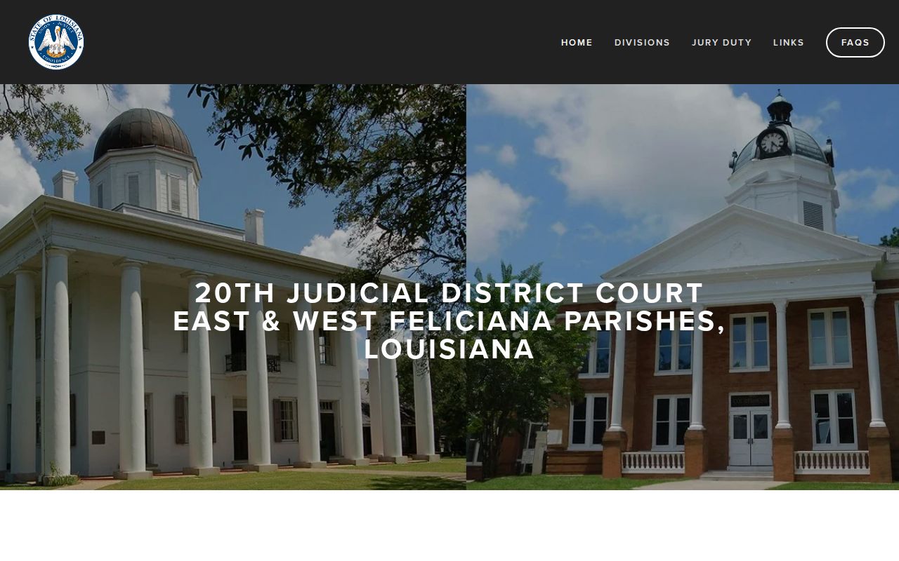 Twentieth Judicial District West Feliciana Parish criminal court cases