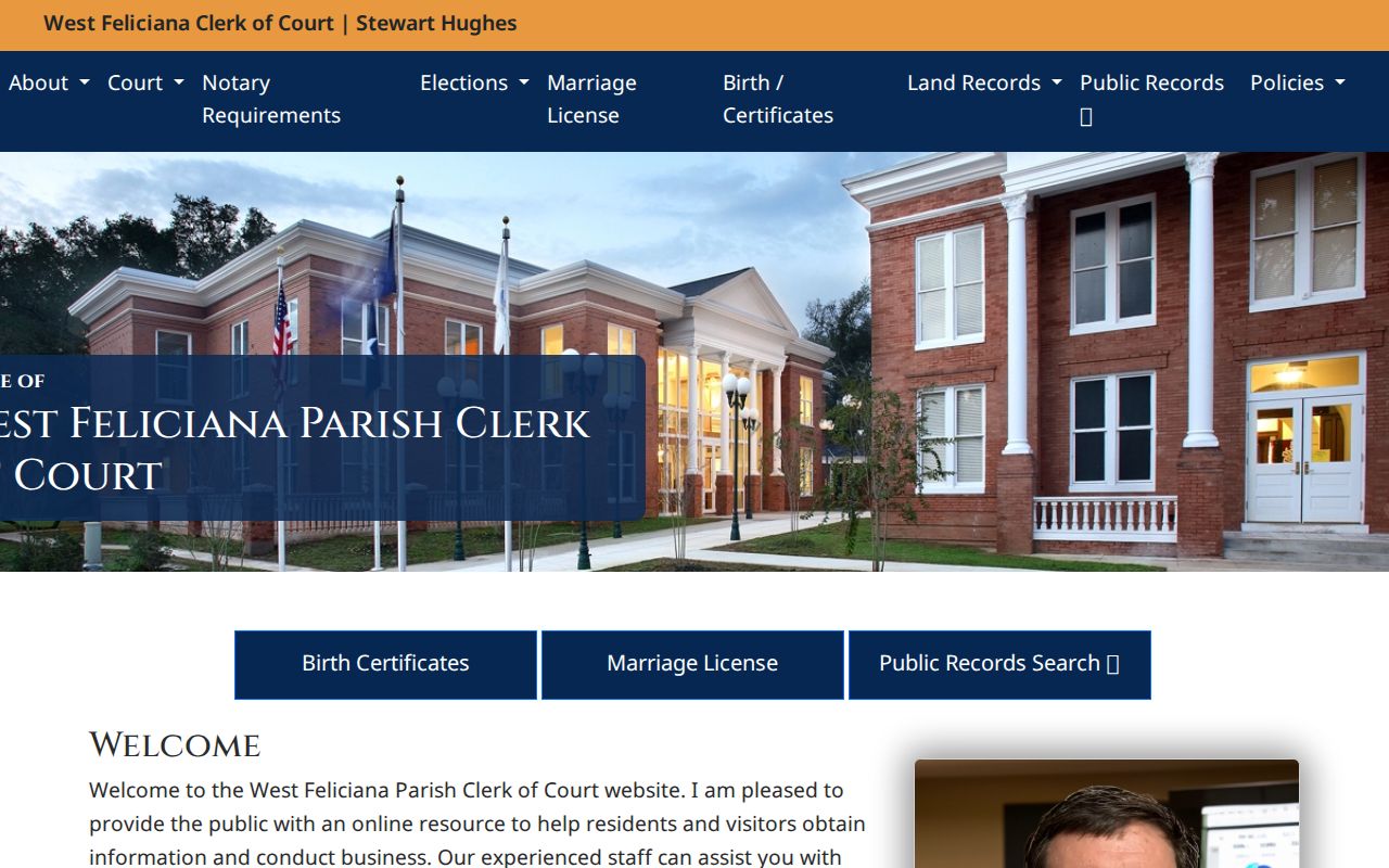 West Feliciana Parish criminal case records search at the Clerk